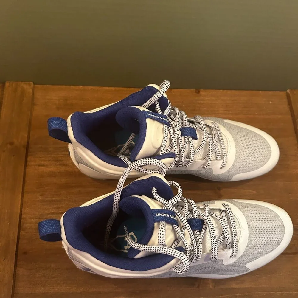 NWB Under Armour Men's Command MC Lacrosse Cleats Blue White Size 11